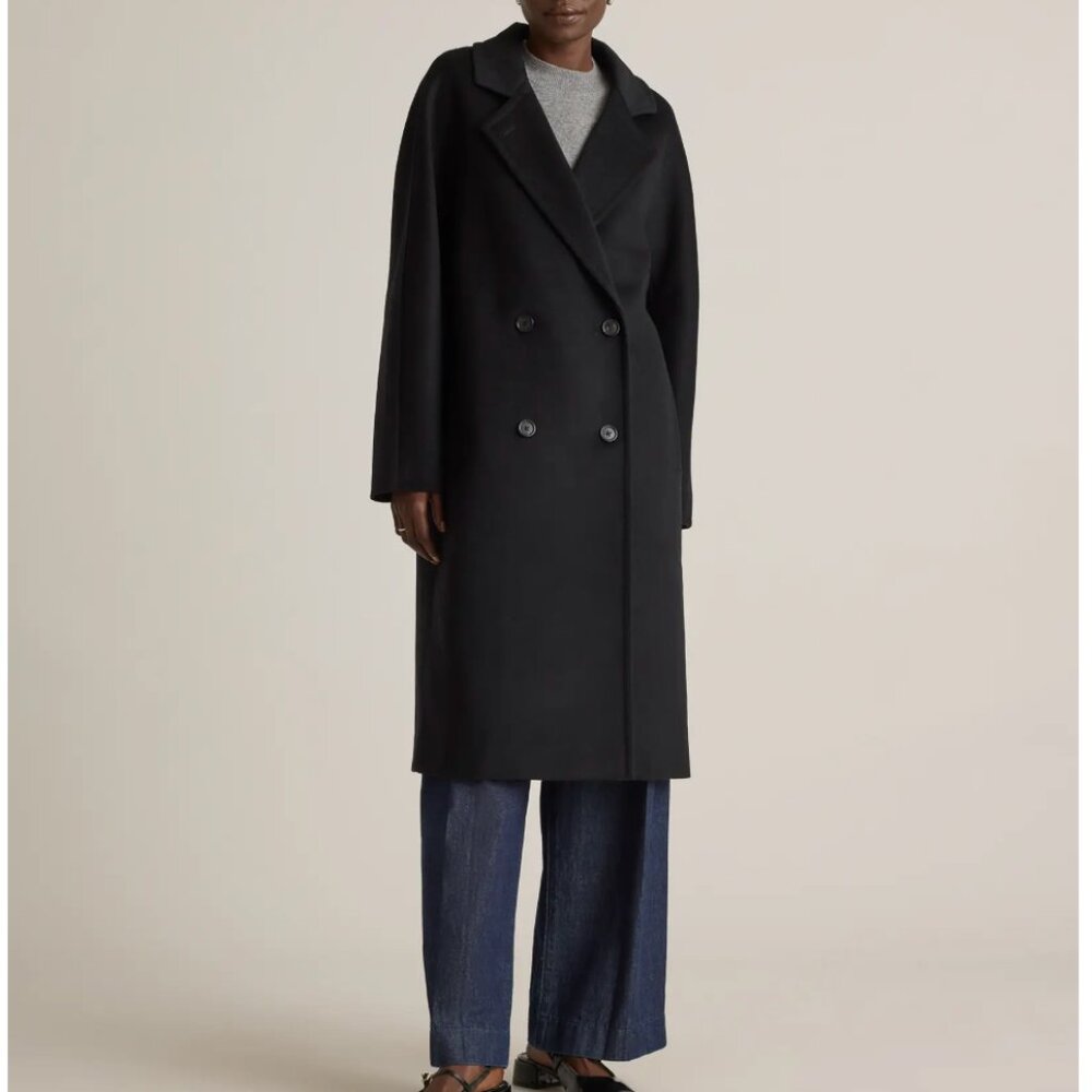 Quince Italian Wool Double-Breasted Slouch Coat